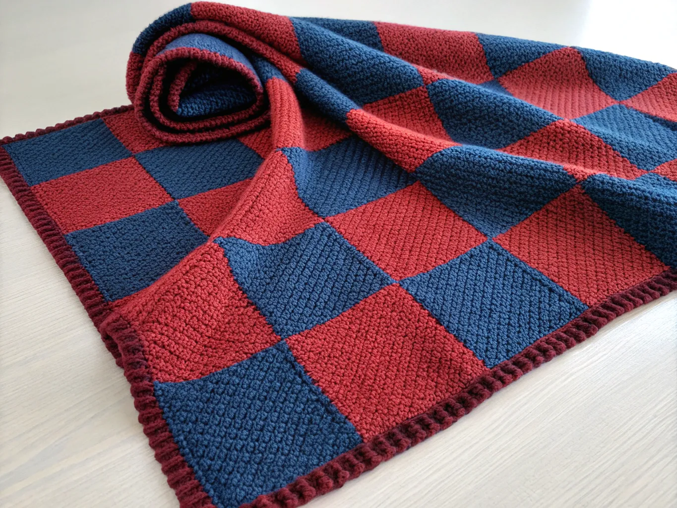 Tvåfärgad pläd i ull och bomullsblandning